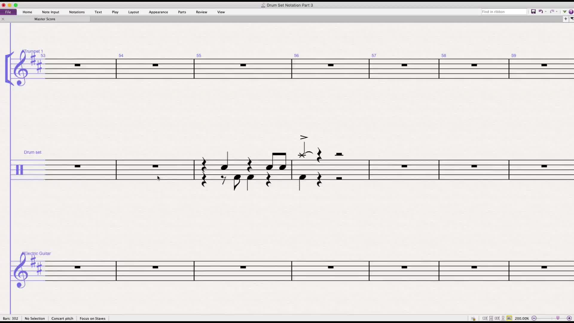 Drum Set Notation in Sibelius: Part 3